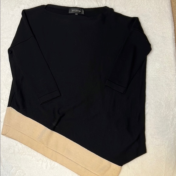 St. John Boat Neckline Wool Asymmetrical Sweater Size SP - Picture 5 of 6